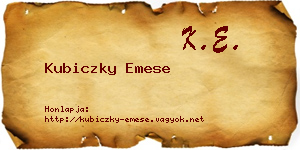 Kubiczky Emese névjegykártya